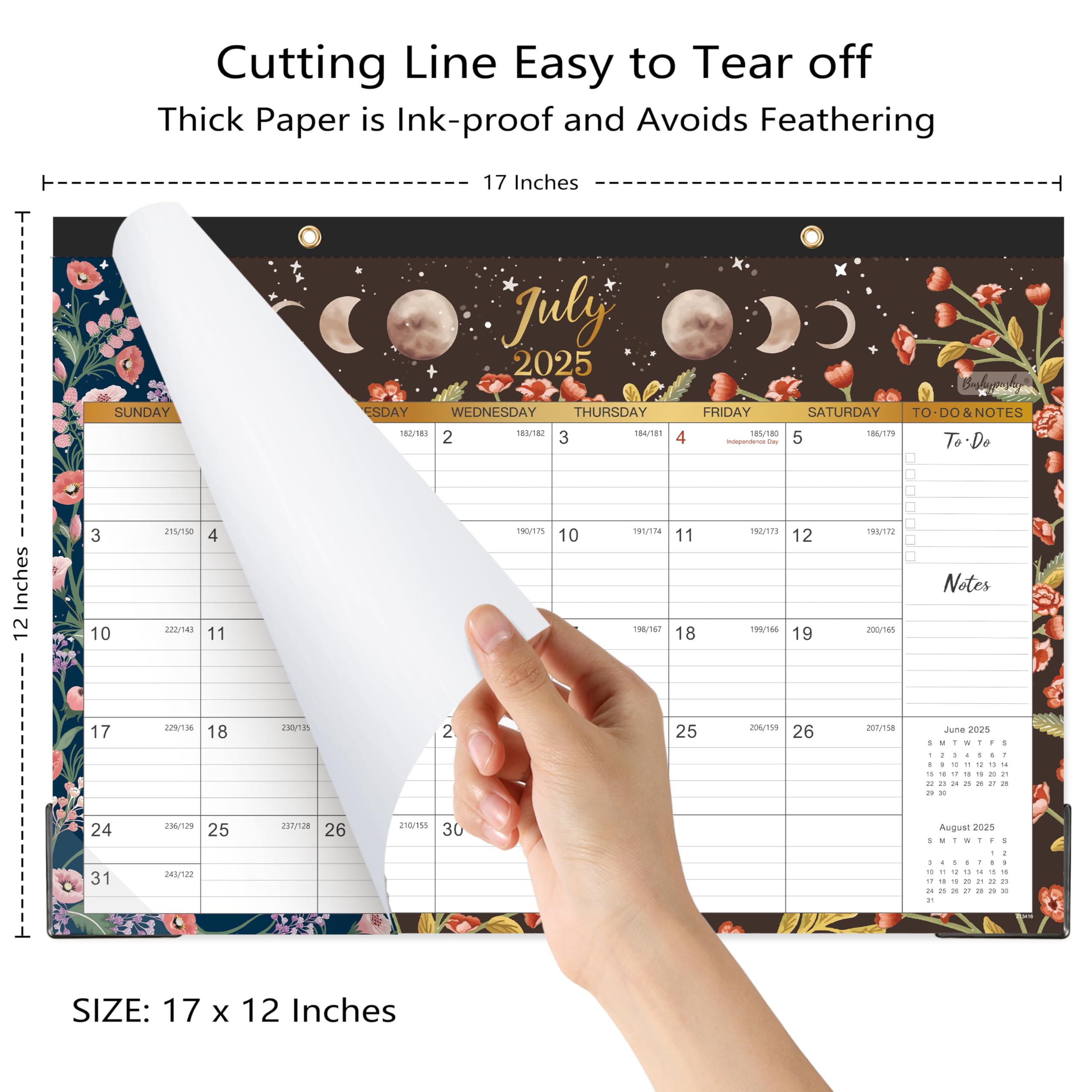 2025-2026 Monthly Desk and Wall Calendar Planner | 18 Months from July 2025 to December 2026 | 16.8