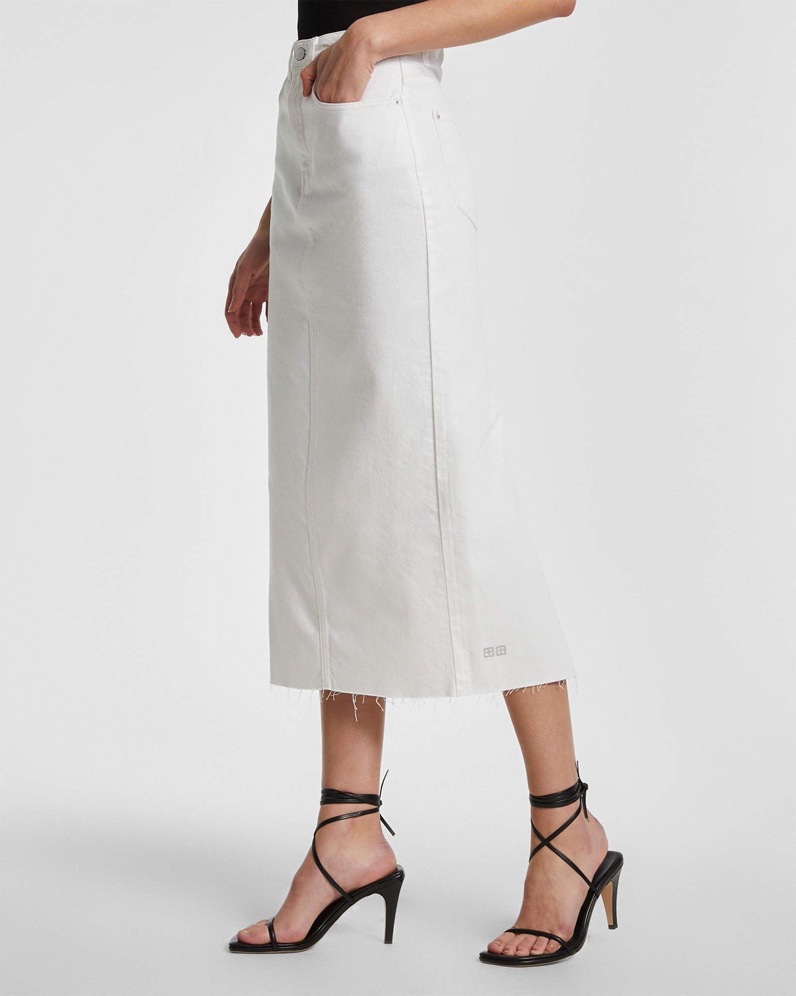 Graduate Midi Skirt in White - Elegant and Versatile Skirt for Women, Perfect for Office, Parties, and Casual Wear