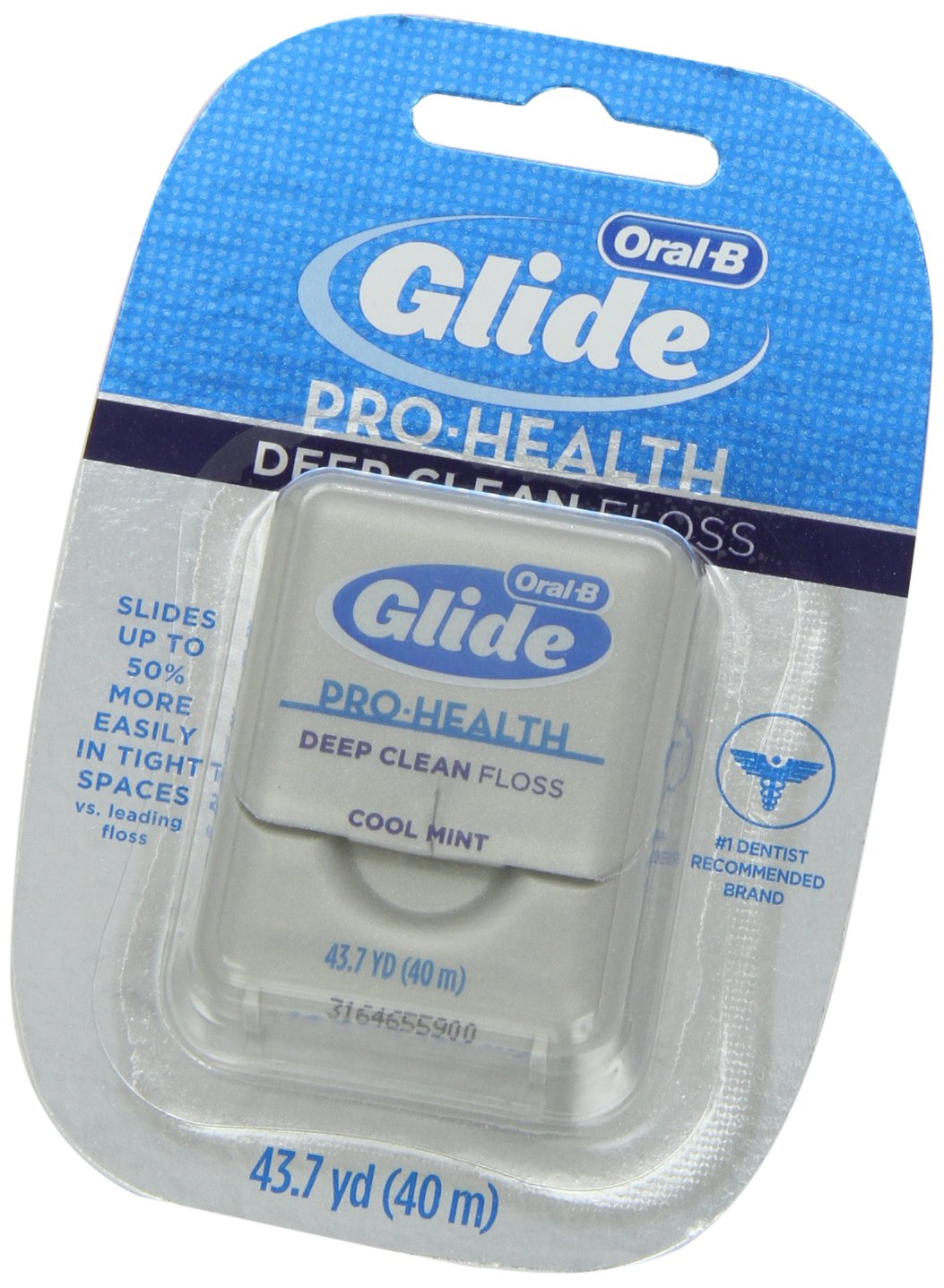 Oral-B Glide Pro-Health Deep Clean Dental Floss - Cool Mint Flavor, 40 Meters (Pack of 6) | Waxed Floss for Strong Teeth & Healthy Gums | Perfect for Travel, Home & Office Use