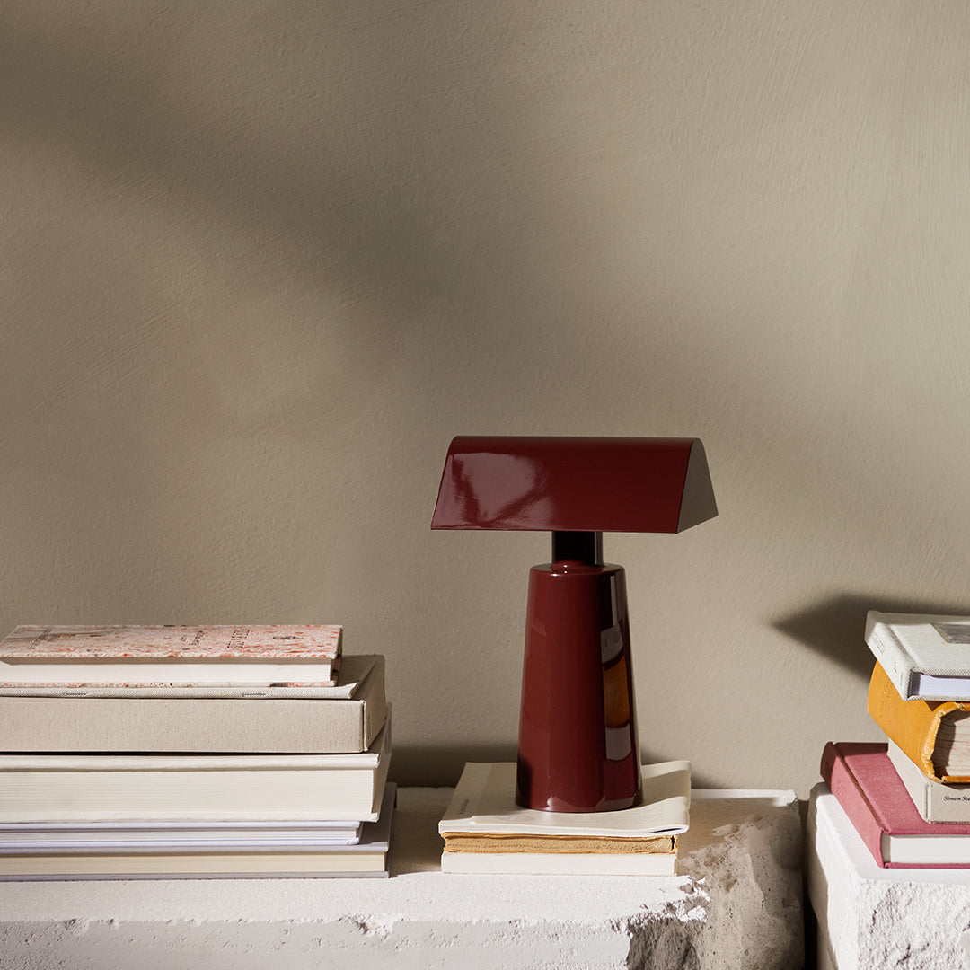Caret MF1 Portable Table Lamp - USB Rechargeable LED Desk Light for Bedroom, Office, Reading & Travel | Dimmable, Adjustable Brightness