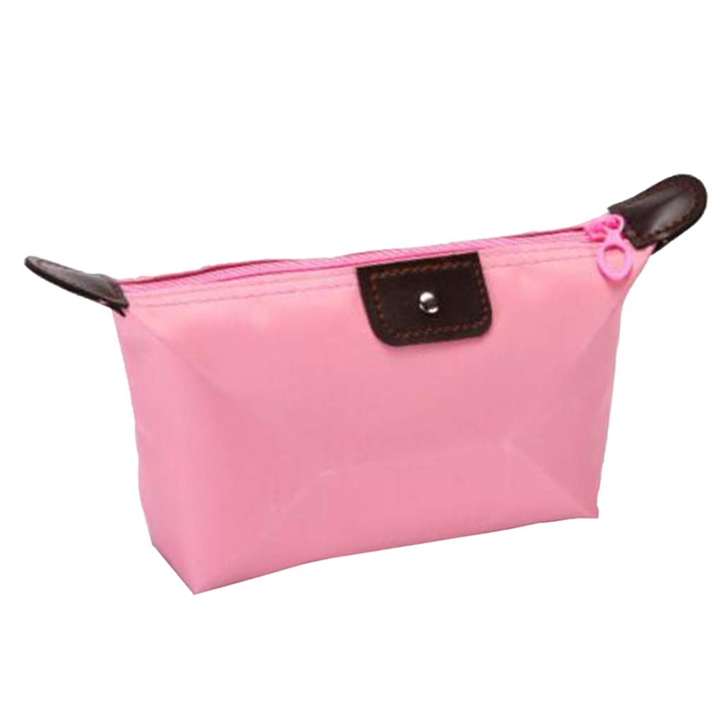 Waterproof Makeup Bag & Cosmetic Pouch for Travel - Pink Toiletry Organizer by VMS INDIA | Perfect for Makeup Brushes, Pencils & Travel Essentials