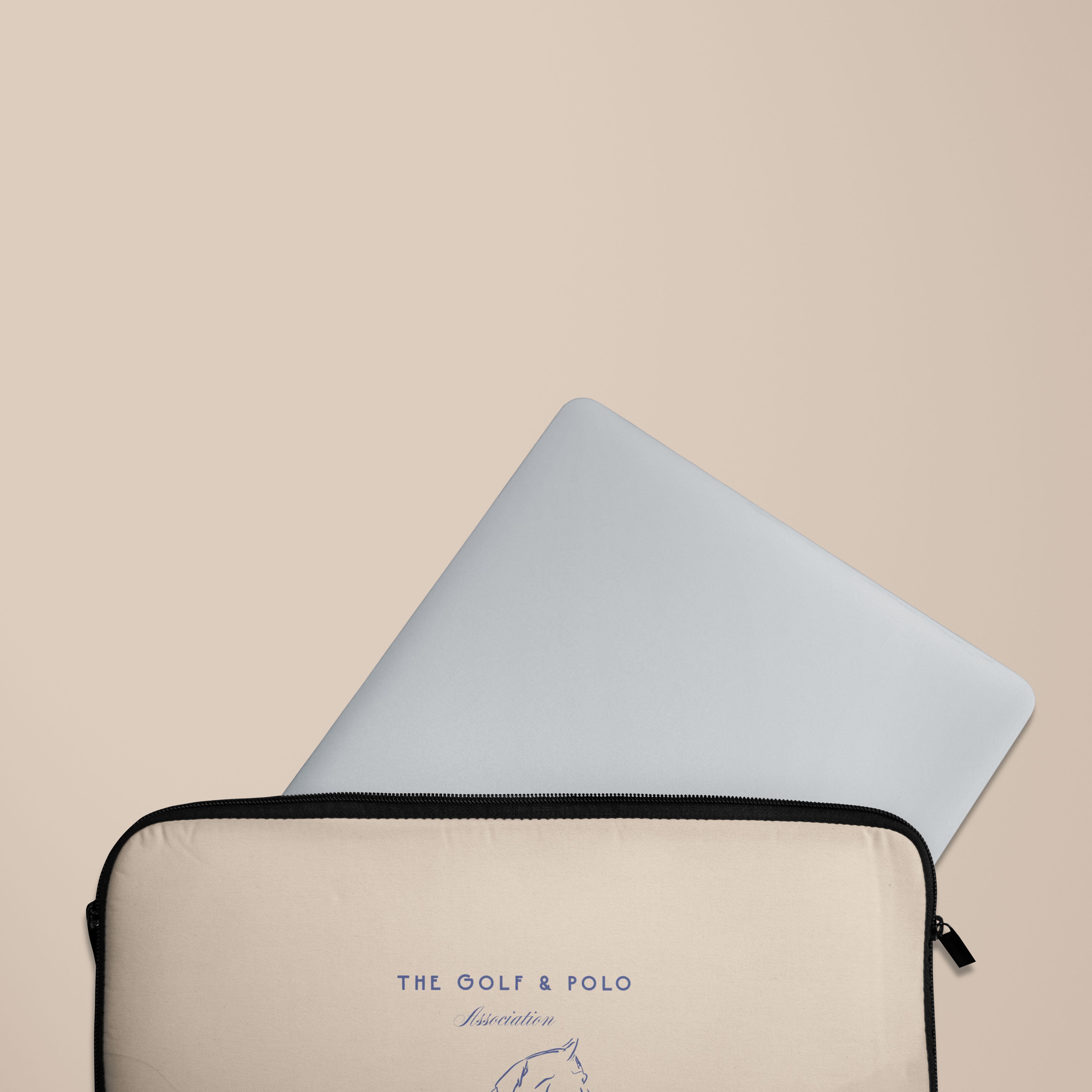 Premium Beige Golf & Polo Laptop Sleeve - 13 Inch Laptop Case for MacBook Air/Pro - Waterproof & Shockproof Protective Cover for Work, Travel & Business Meetings