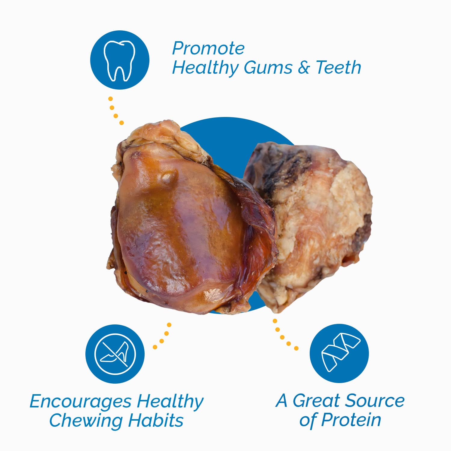 Premium 100% Natural Grass-Fed Beef Knee Cap Dog Bones - All-Natural Long-Lasting Chews for Dogs, No Additives or Preservatives - USA Made Dental Treats for Oral Health (Pack of 3) - Perfect for Aggressive Chewers & Teeth Cleaning