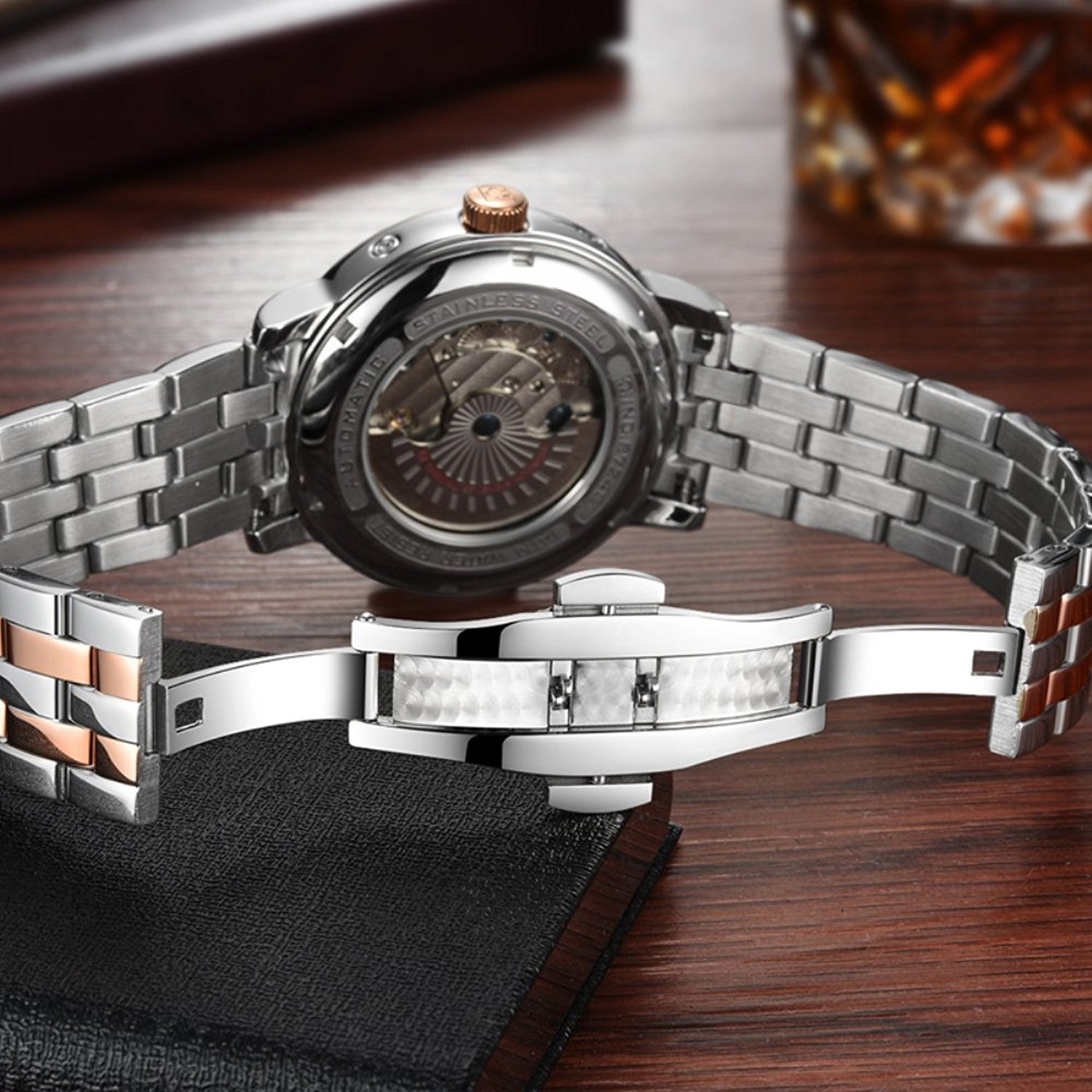 Carlien Men's Automatic Tourbillon Watch - Luminous Stainless Steel Mechanical Timepiece with Waterproof & Multifunction Features | Perfect for Business, Formal Events & Outdoor Activities