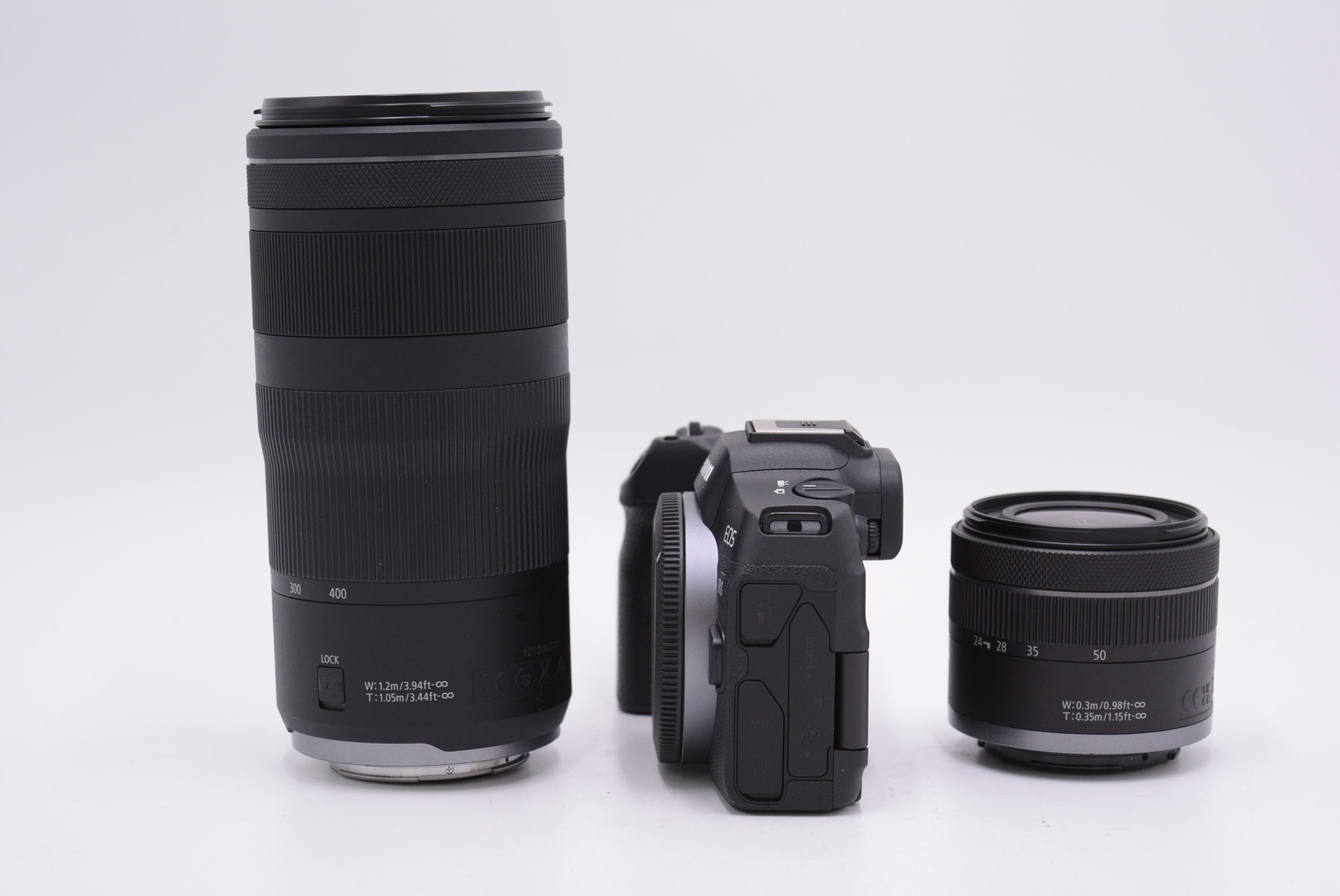 Canon EOS R8 Mirrorless Camera Bundle with RF24-50mm F4.5-6.3 IS STM & RF100-400mm F5.6-8 IS USM Lenses (Used) - Perfect for Travel, Wildlife Photography and Vlogging