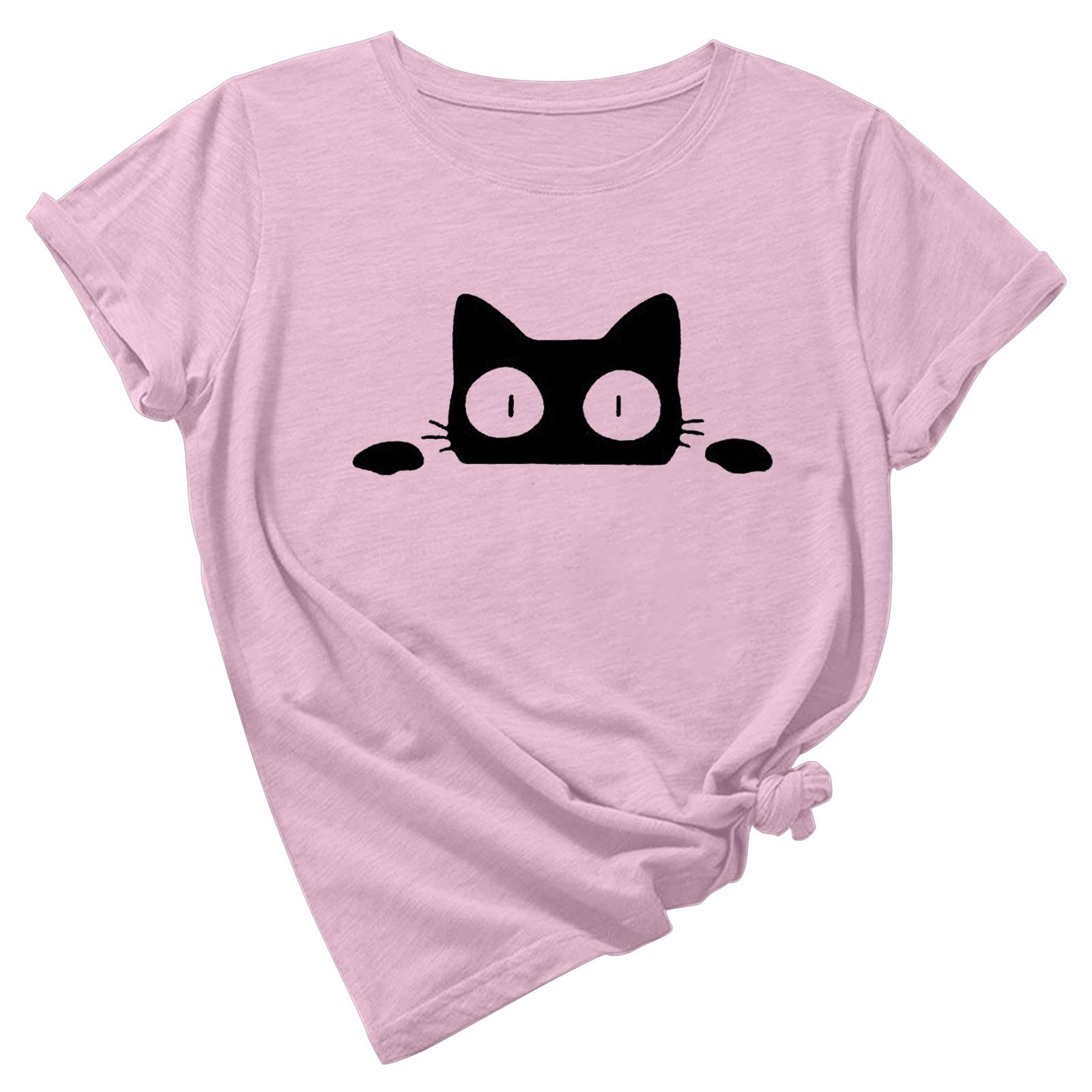 Women's Cute Animal Print Short Sleeve T-Shirt - Summer Loose Round Neck Top for Workout & Casual Wear | Activewear Fashion #701