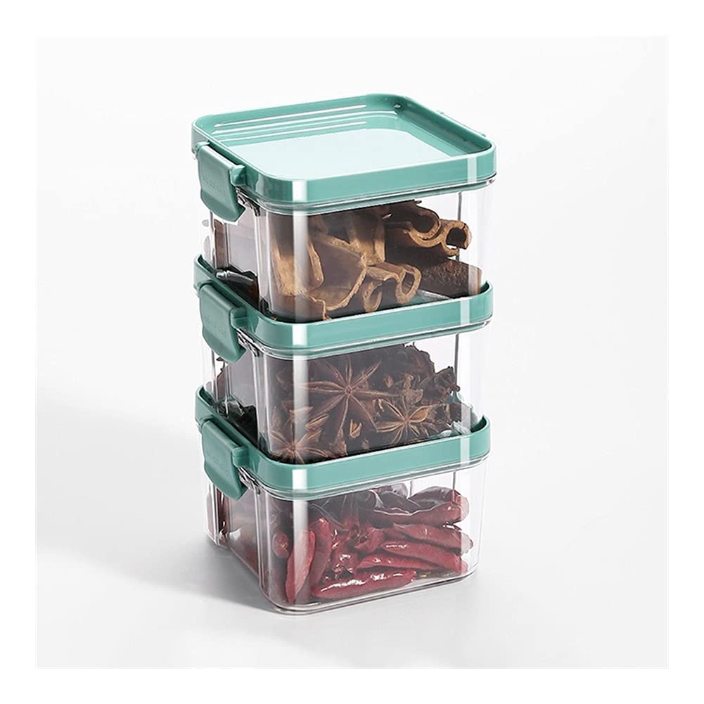 Airtight Food Storage Containers Set of 3 - 460ml Stackable Kitchen Canisters with Locking Lids for Flour, Sugar, Coffee, Tea & Spices - Perfect for Pantry Organization & Countertop Display