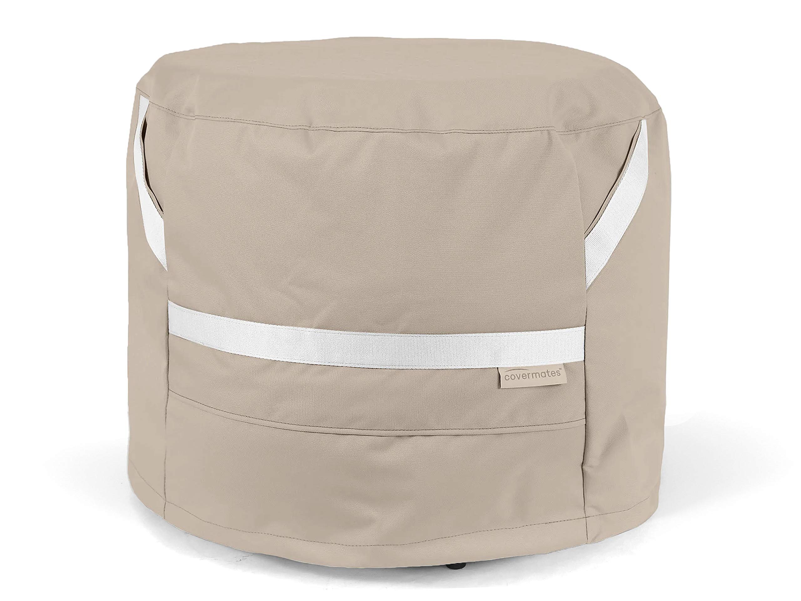 Premium Round Dining Table Cover - Waterproof & Weather Resistant Polyester Fabric with Drawcord Hem - Perfect for Outdoor Patio, Garden, and Poolside Use - Clay Color