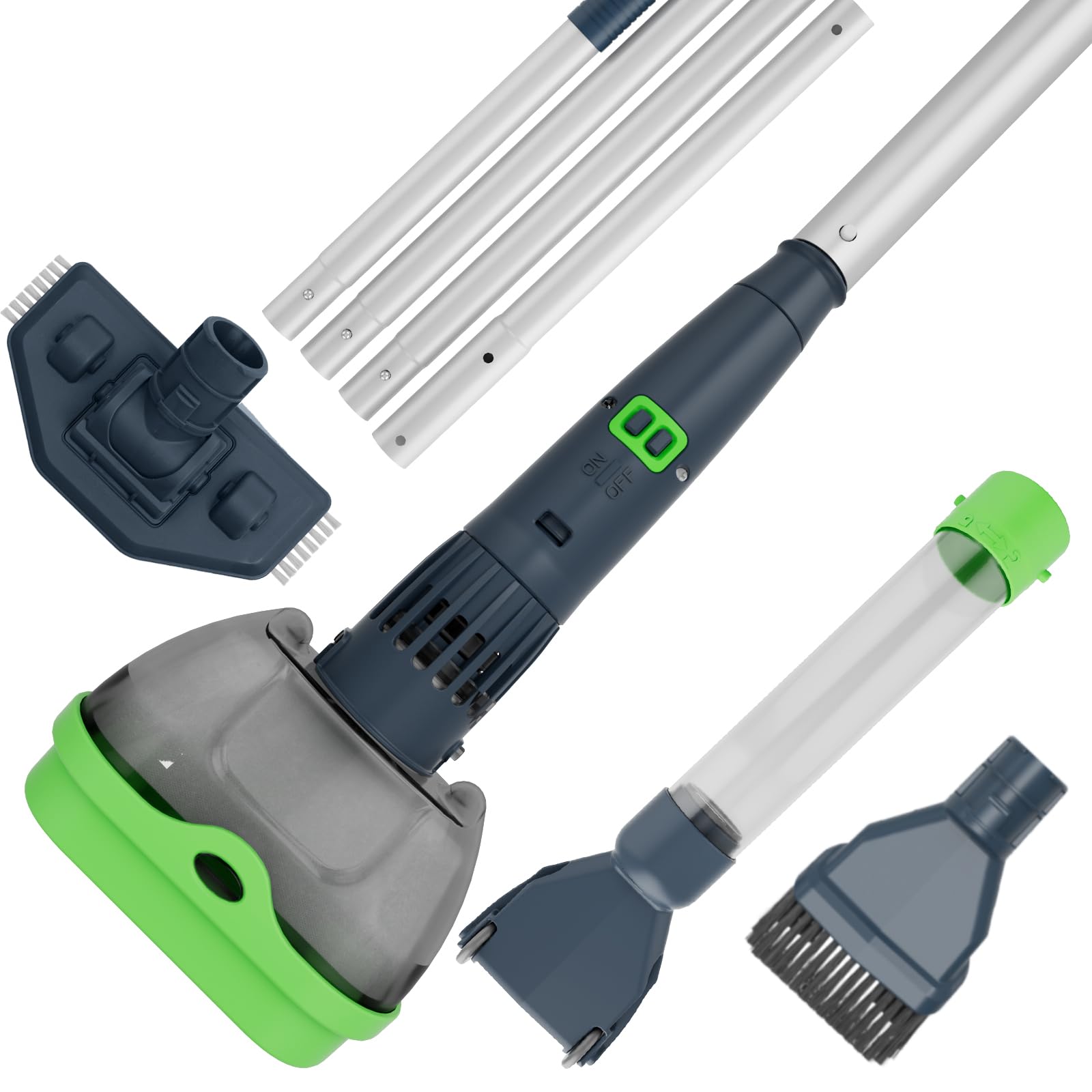 4-in-1 Rechargeable Hot Tub Vacuum Cleaner with Magnetic Drive System - 90 Min Runtime, Fine Mesh Filter Bags & Oil Absorbers - Ideal for Spa, Small Above Ground & Inground Pools - Perfect for Quick Cleaning and Water Maintenance