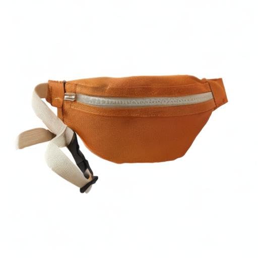 Unisex Canvas Waist Fanny Pack for Boys & Girls - Crossbody Chest Purse Bag with 7 Color Options (Orange) - Perfect for Travel, Hiking, and Outdoor Activities