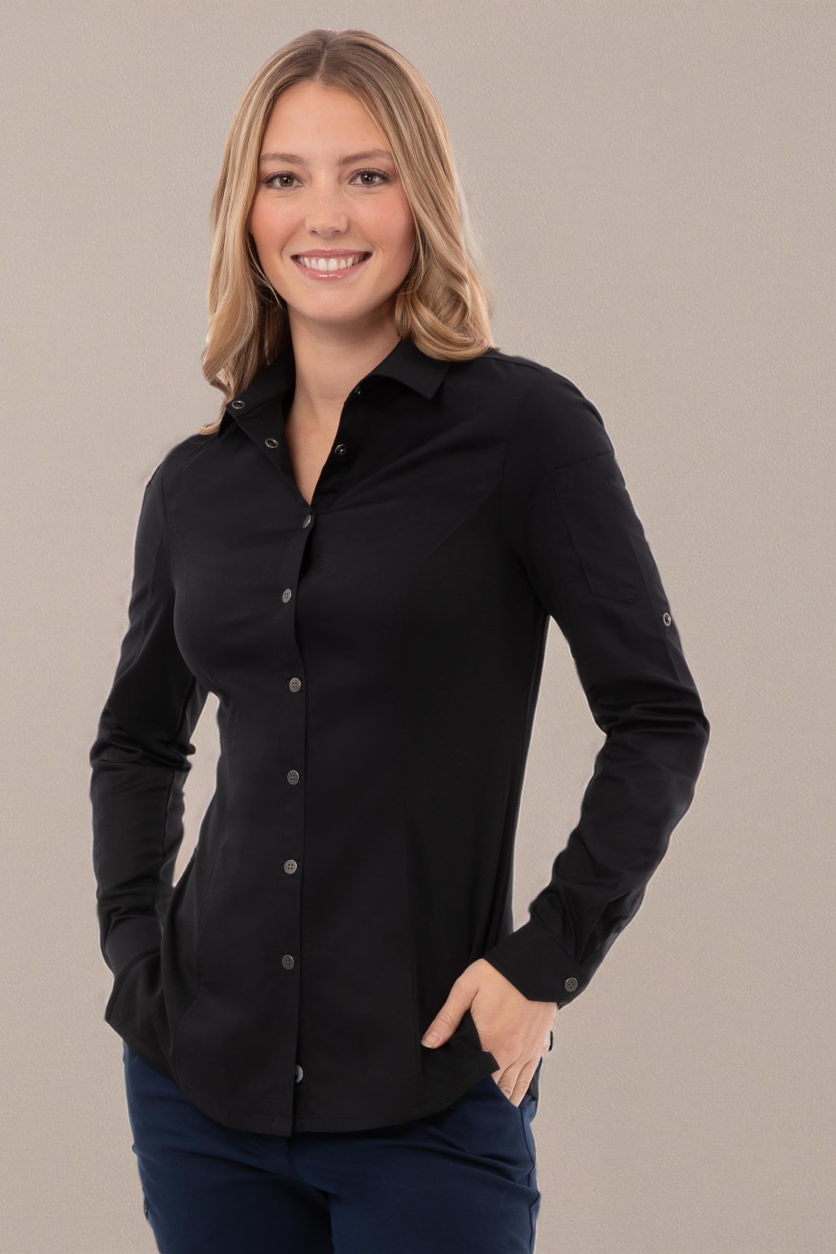 Chef Works Women's Seville Breathable Mesh Panel Chef Shirt - Perfect for Professional Kitchens, Cooking Classes & Food Service