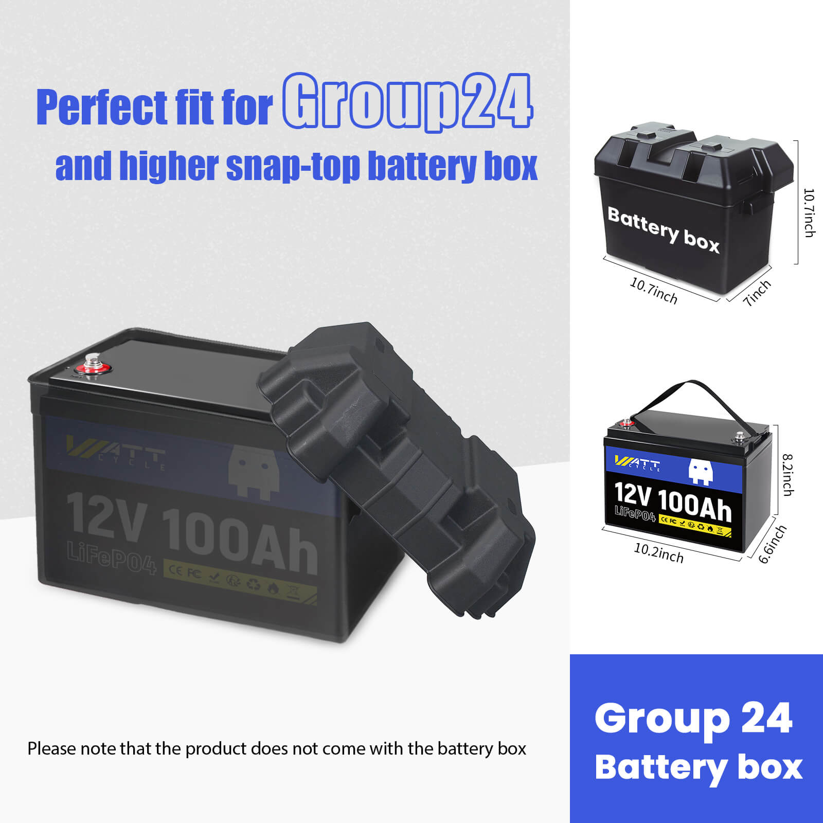 Like New 12V 100Ah Group 24 LiFePO4 Lithium Battery - Perfect for RVs, Marine, Solar Power & Off-Grid Applications