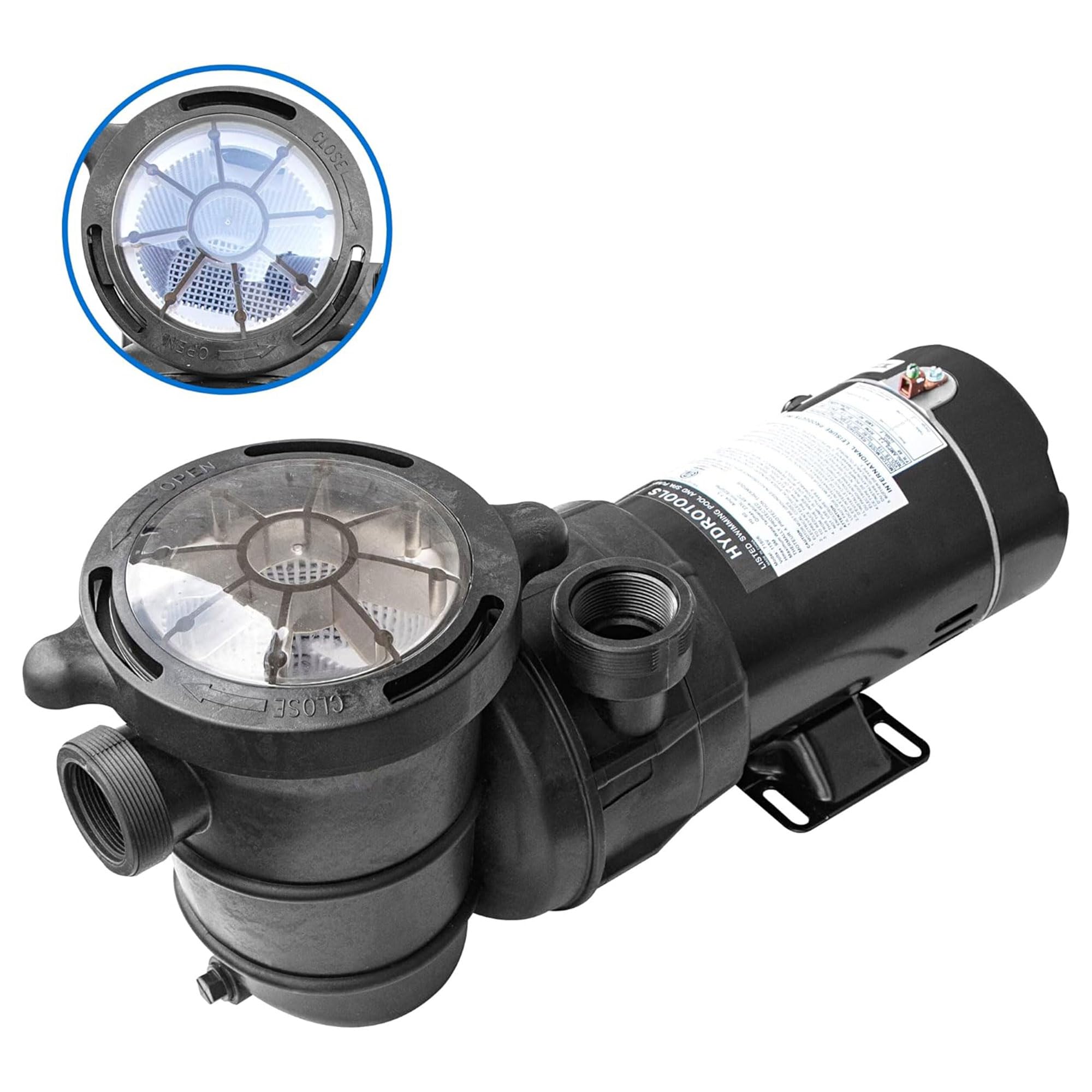 SWIMLINE HYDROTOOLS 1.5 HP Above-Ground Pool Pump with Hydro-Flo Technology | 5940 GPH Flow Rate | Horizontal Motor | Perfect for Backyard Swimming Pools & Water Circulation
