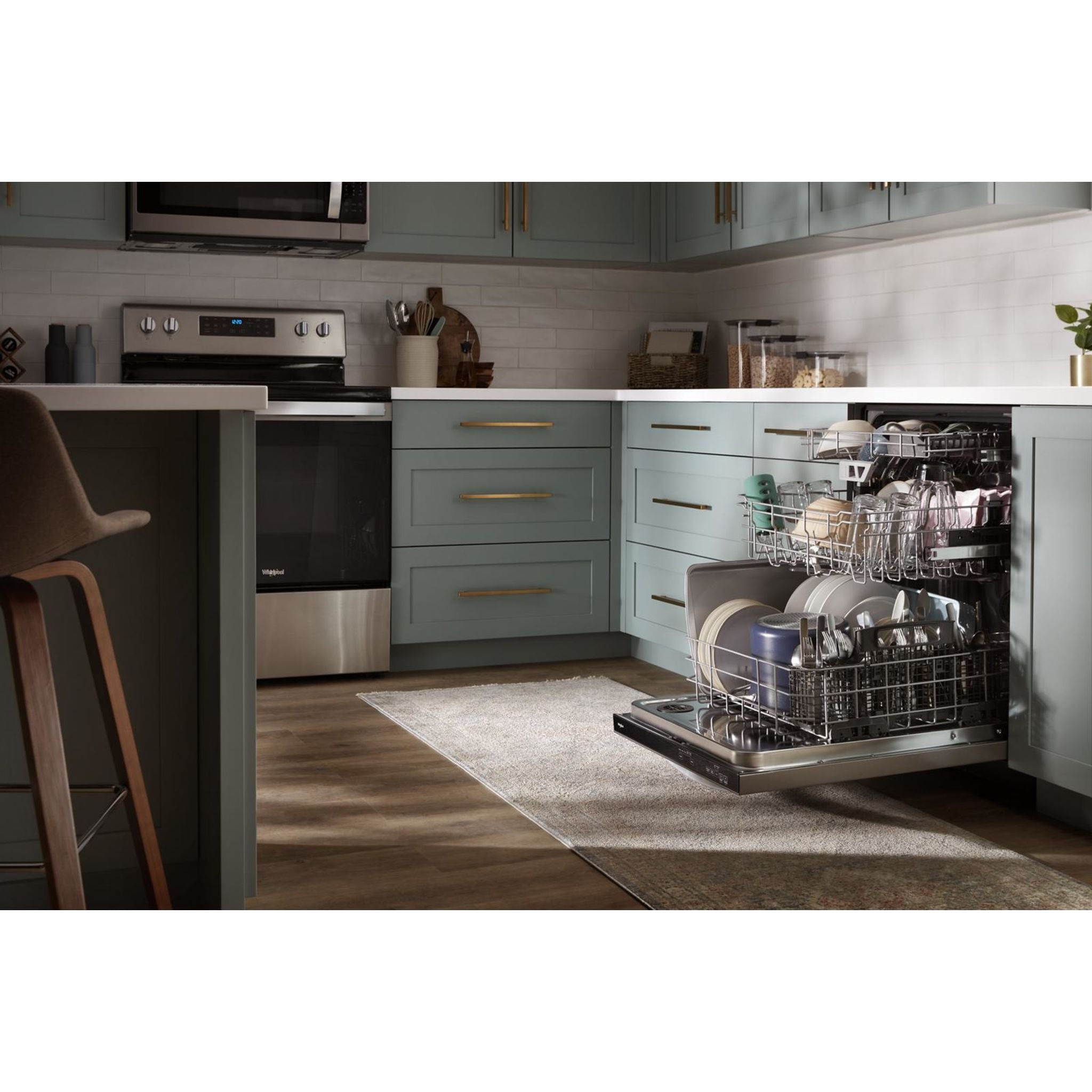 Whirlpool WDT970SAKZ Stainless Steel Built-In Dishwasher - Energy Star Certified, Ultra Quiet Operation for Open Kitchen & Dining Room