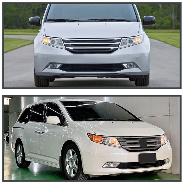 2011-2013 Honda Odyssey Fog Lights Kit - Clear Driving Lights with Bulbs & Switch - Complete Left+Right Pair Assembly - Perfect for Night Driving & Bad Weather Visibility