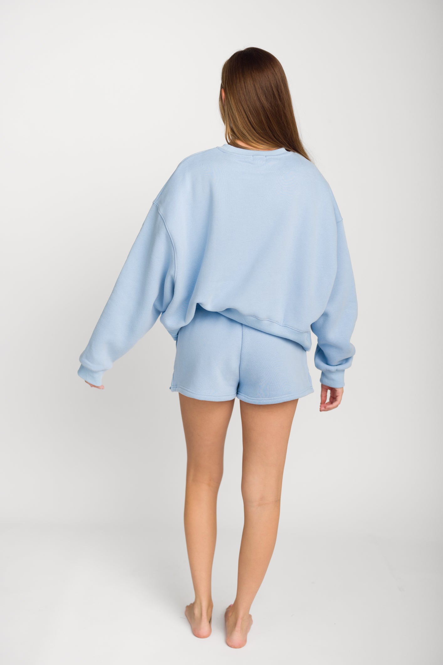 Soft High Waisted Sweat Shorts for Women - Baby Blue Cotton Lounge Shorts | Perfect for Yoga, Running, Gym & Summer Vacation