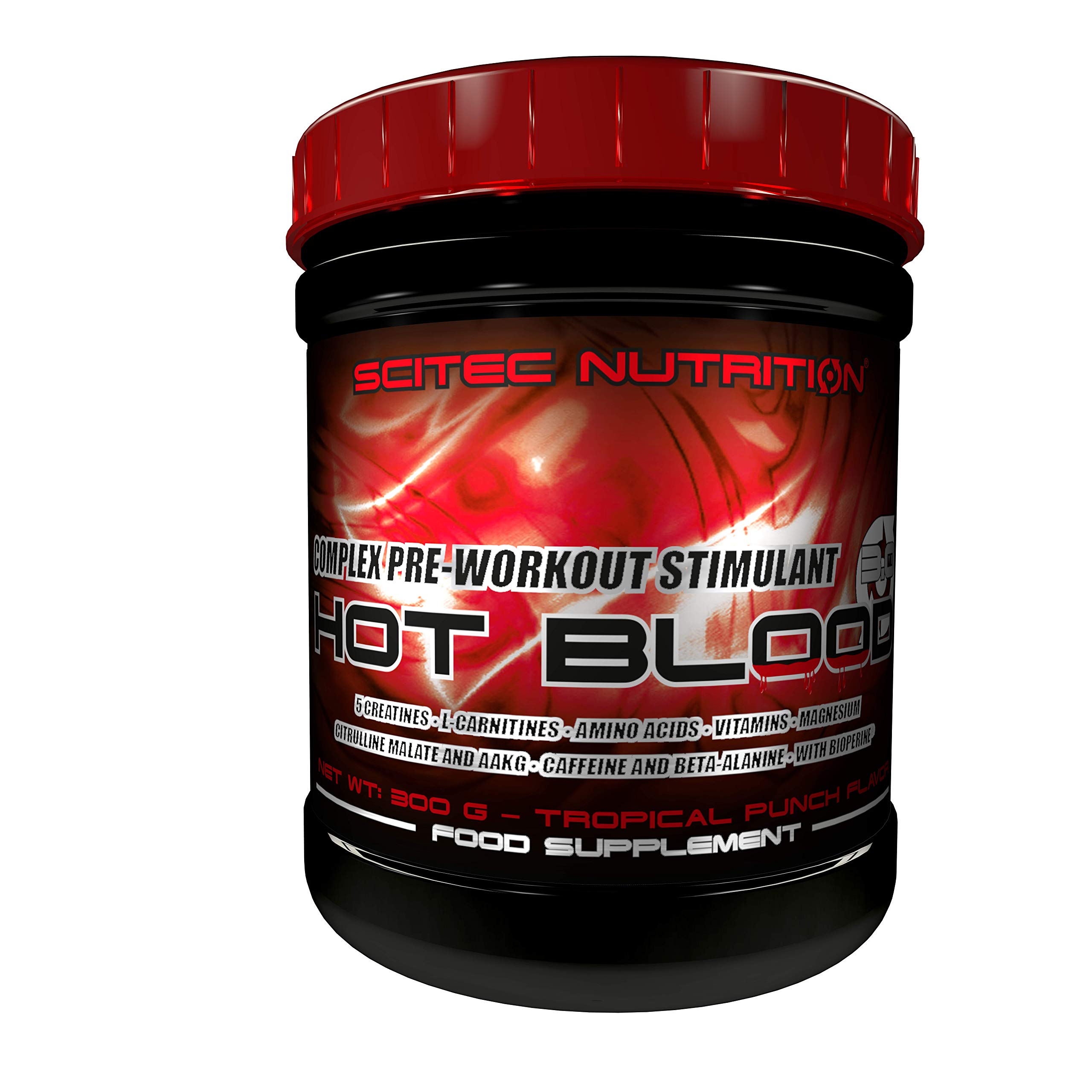 Scitec Nutrition Hot Blood Pre-Workout Supplement - Energy Booster & Performance Enhancer for Gym, Fitness & Bodybuilding - Best for Intense Training & Muscle Growth