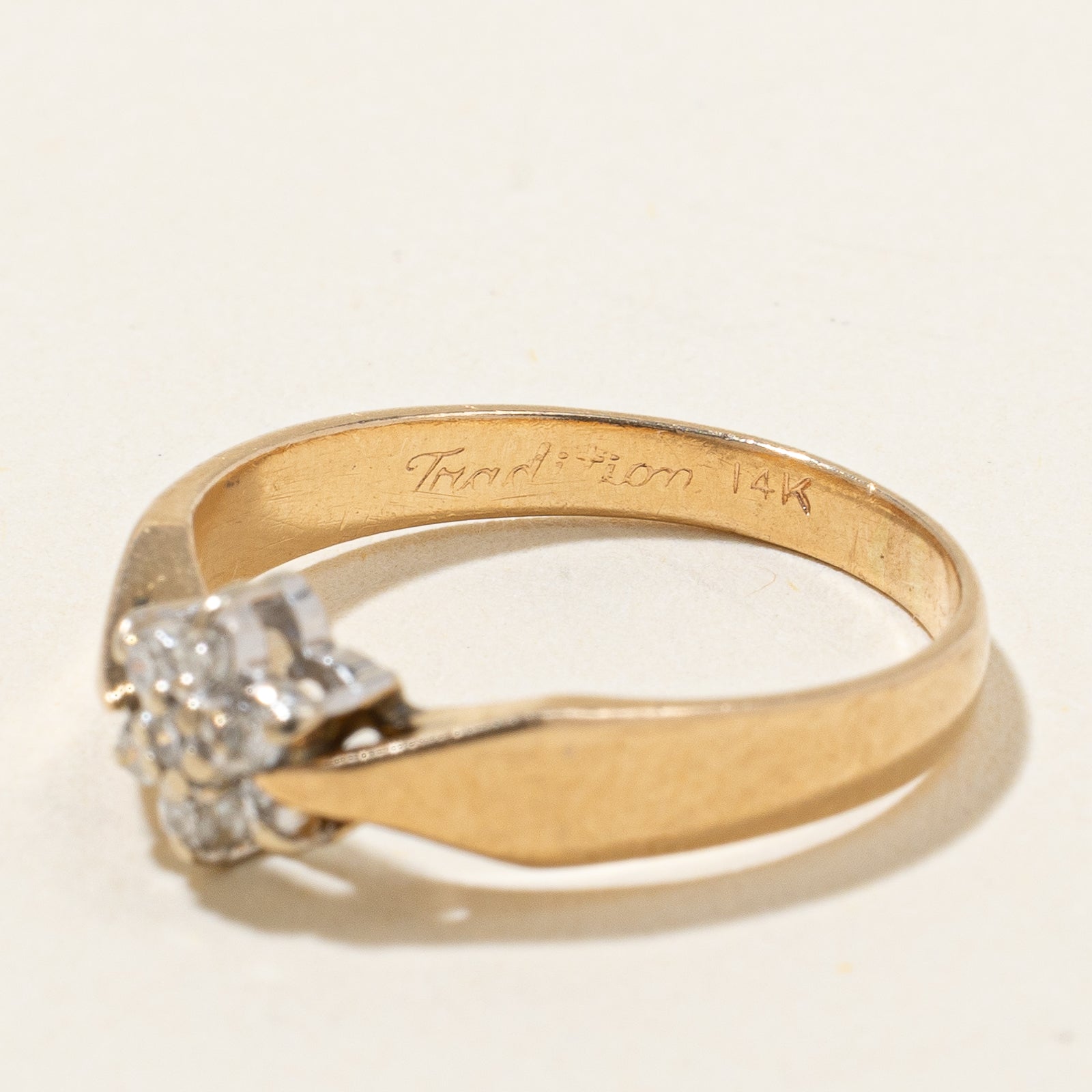 0.10ctw Diamond Cluster Flower Ring - Size 5.5 - Elegant Sterling Silver Jewelry for Women - Perfect for Weddings, Anniversaries & Special Occasions