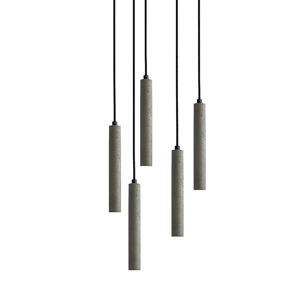 Modern Concrete Pendant Lights - Industrial Style Hanging Fixtures for Kitchen Island, Dining Room & Bedroom - Dimmable Edison Bulb Compatible