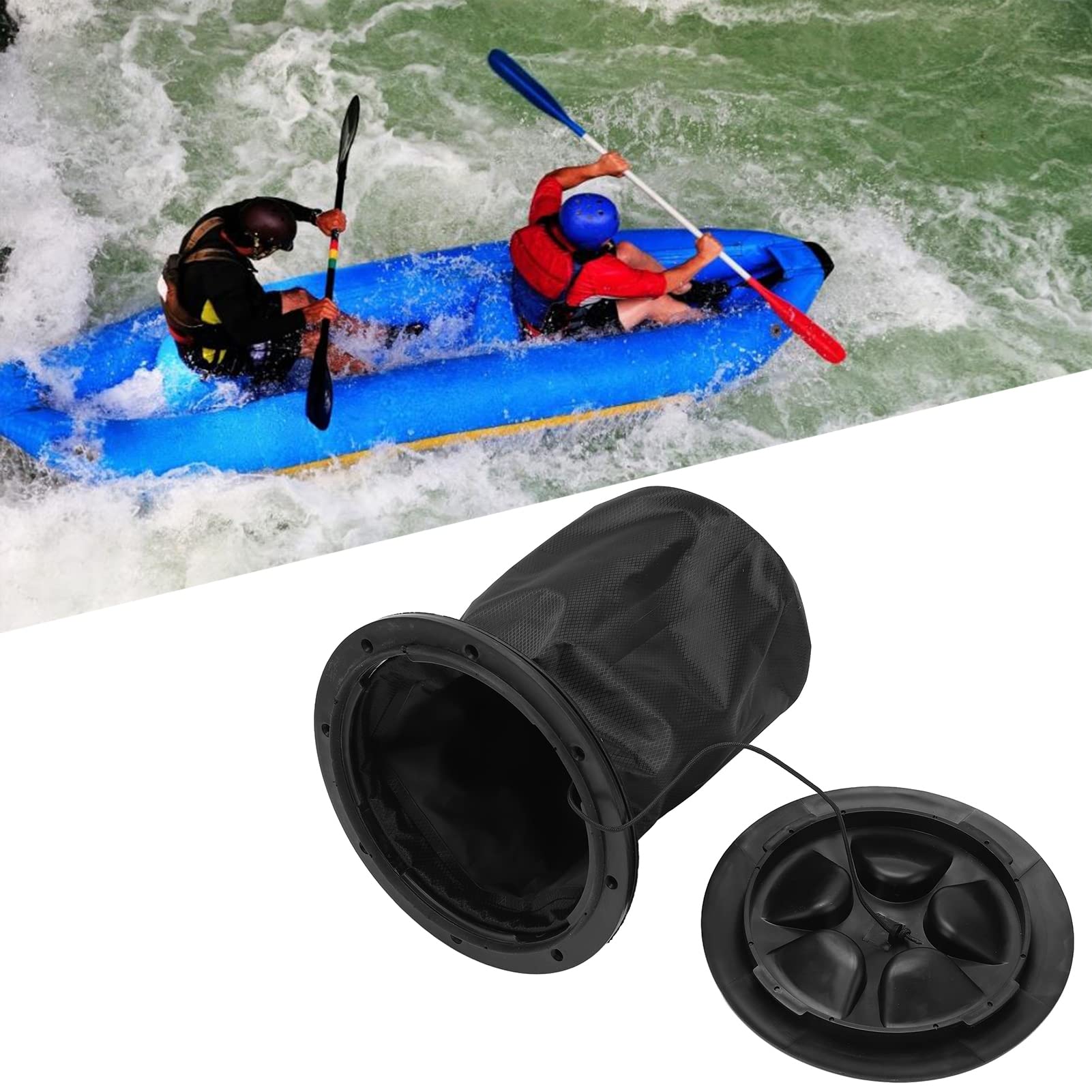 Waterproof 6in Kayak Deck Plate Cover with Storage Bag - Heavy Duty Boat Canoe Accessory for Fishing, Sailing & Marine Use | Durable Deck Hatch Protection for Outdoor Water Sports & Boating Adventures
