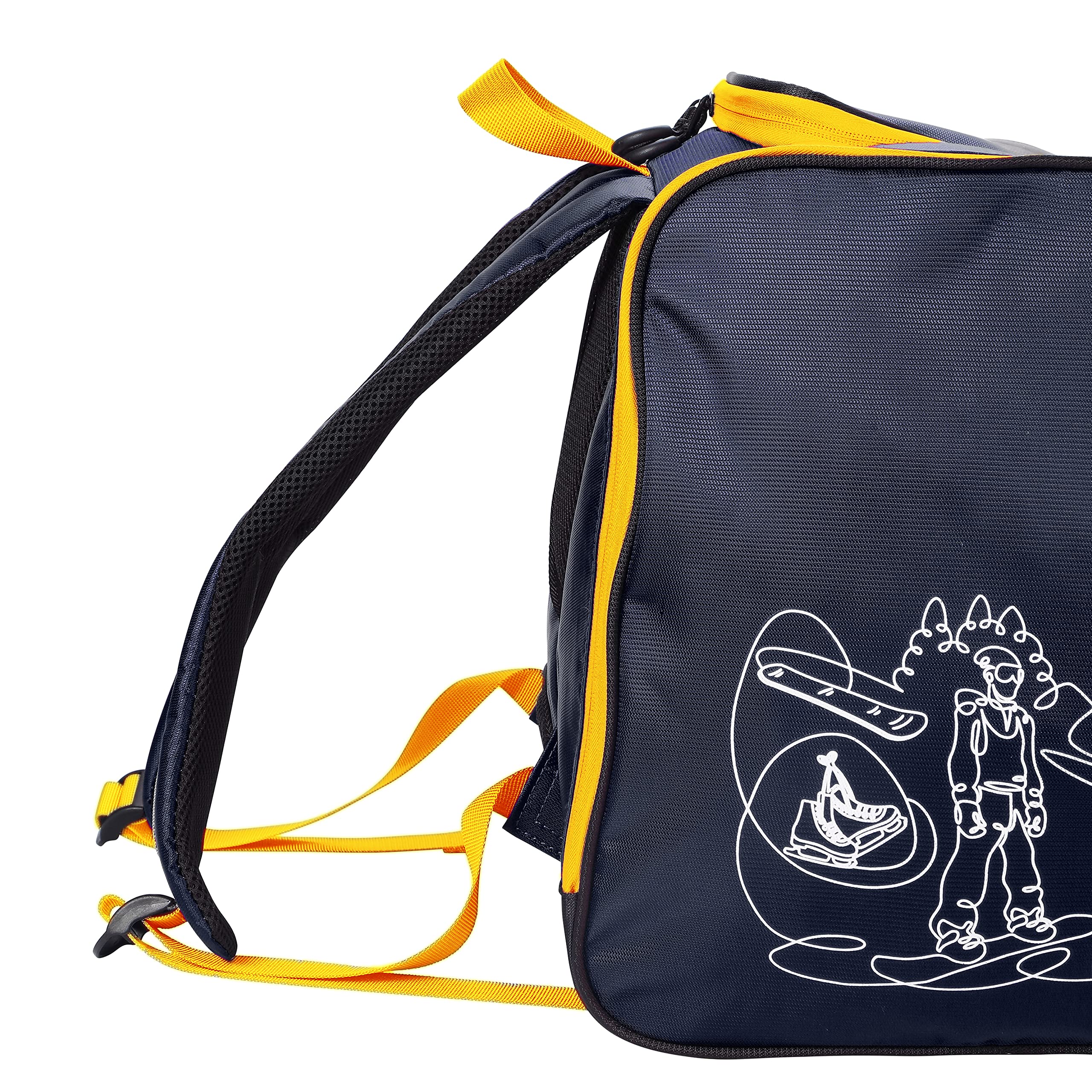 VieGreenleaf Kids Rollerblade Backpack Set with Helmet & Gloves - Adjustable Toddler Skate & Snowboard Boot Bag for Skiing, Snowboarding, Skating - Perfect for Outdoor Sports, Travel & School (Blue Marine)