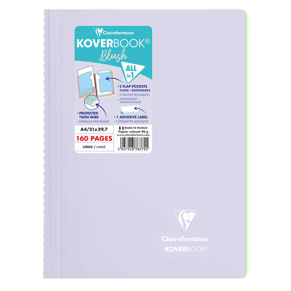 Clairefontaine Koverbook Blush Wirebound Notebook A4 - Premium French Paper for Writing, Journaling & Note Taking - Ideal for Students, Office & Creative Professionals