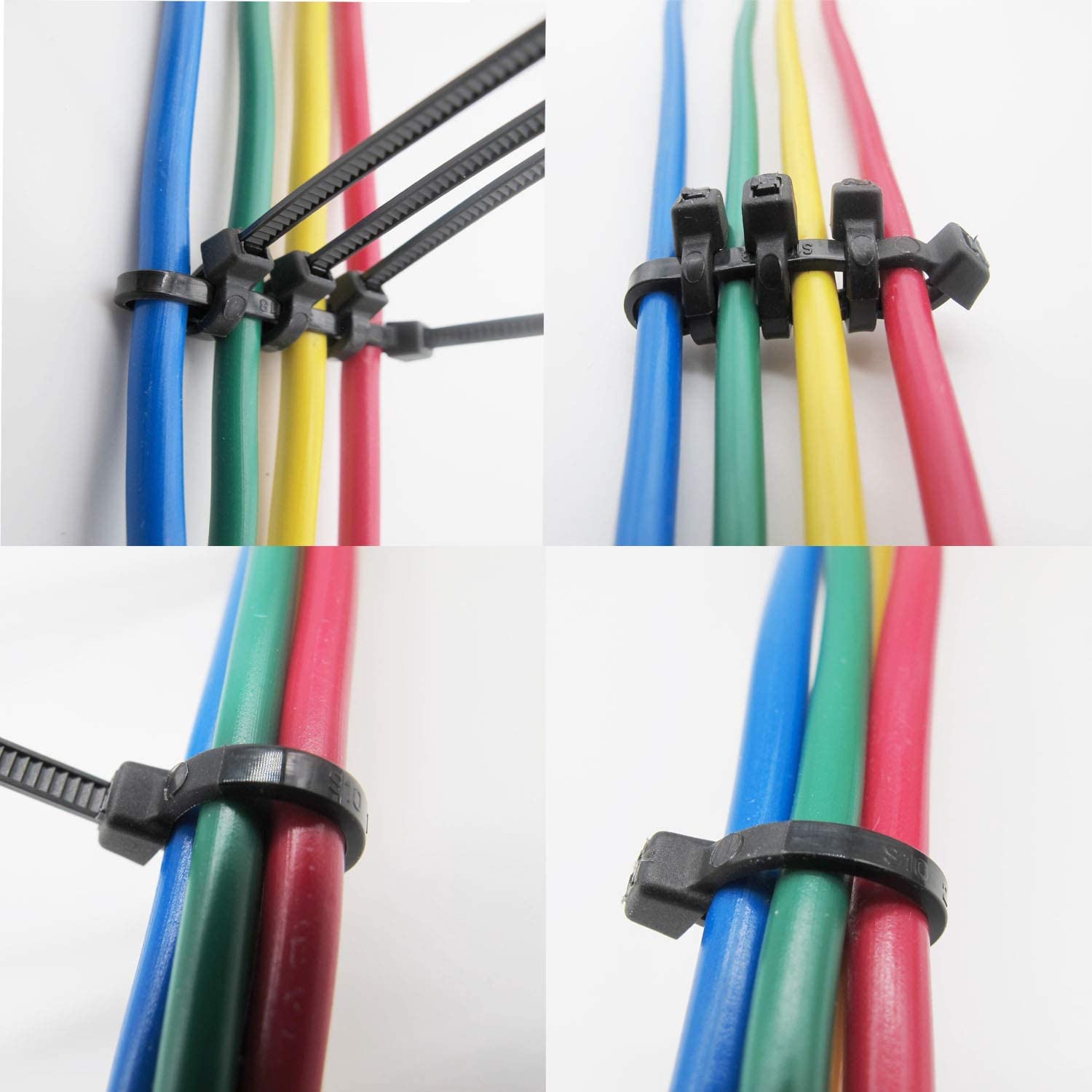 Super Strong 6-Inch Self-Locking Cable Ties - 40 lbs Tensile Strength, Industrial Grade Wire Ties (100 Black + 100 White) - Perfect for Home Organization, Electronics Wiring & Outdoor Use