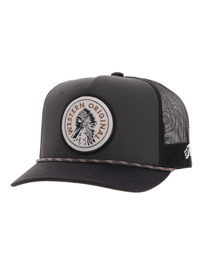 Hooey 2526T CHBK QUANAH 5 Panel Snapback Trucker Hat - Charcoal Black for Men & Women - Perfect for Outdoor, Fishing, and Casual Wear