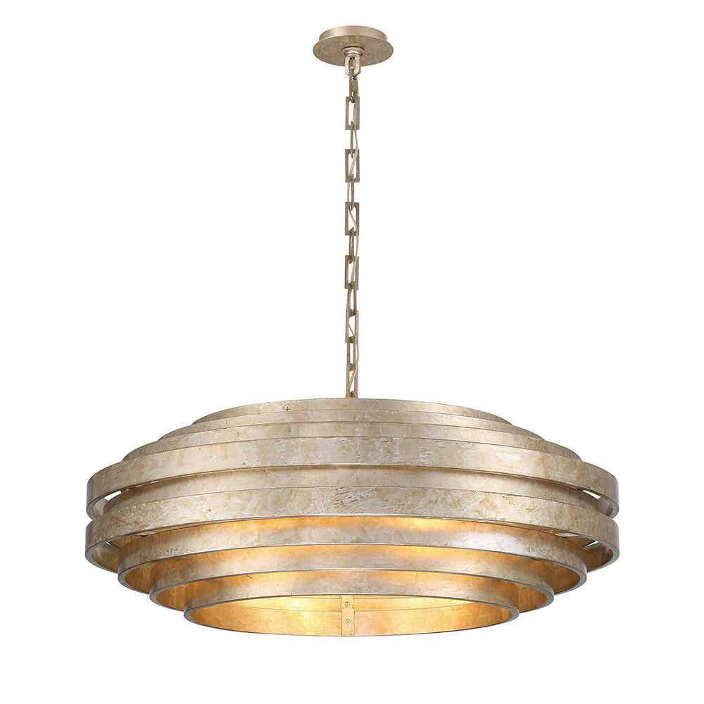 Belmont 8-Light Silver Leaf Chandelier - Elegant Dining Room & Foyer Lighting Fixture for Modern Homes