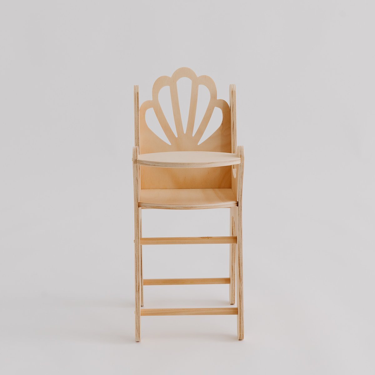 Shell Dolly High Chair for Babies - Adjustable Wooden Baby Feeding Chair with Safety Belt - Perfect for Dining, Weaning & Playtime at Home