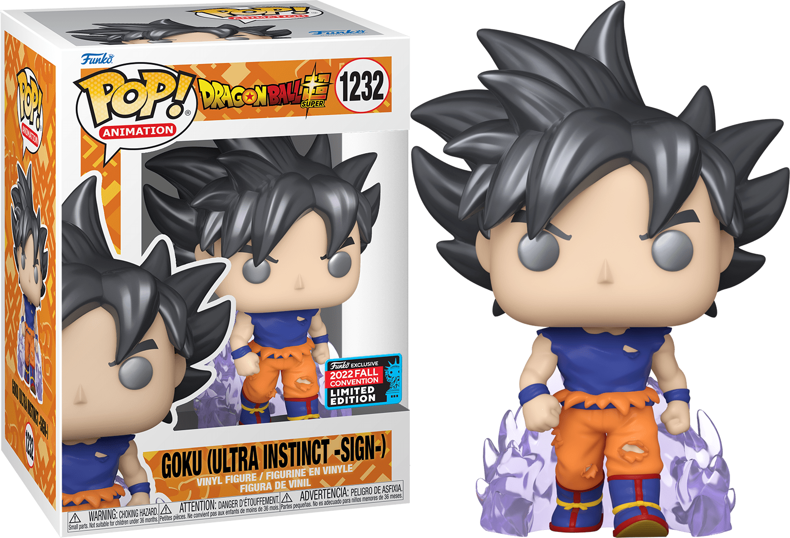 Dragon Ball Z Goku Ultra Instinct Sign Action Figure - Fall Convention Exclusive #1232 - Perfect for Anime Collectors & Dragon Ball Fans Display