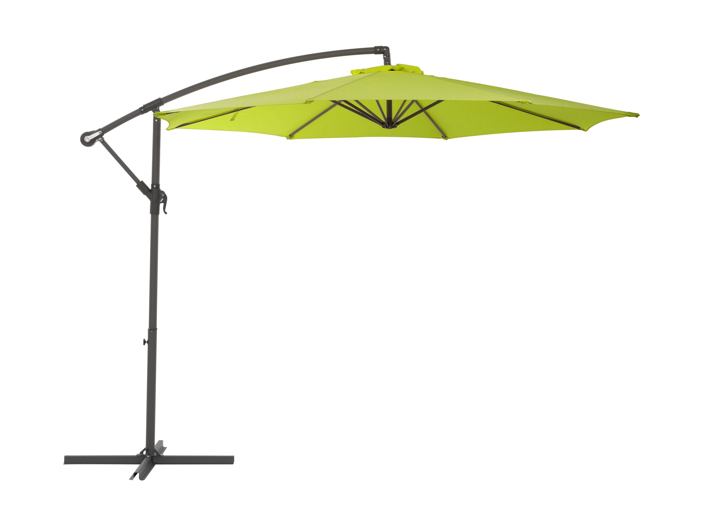 9.5ft Tilting Offset Patio Umbrella in Lime Green - Perfect for Outdoor Dining, Poolside Lounging, and Backyard Relaxation