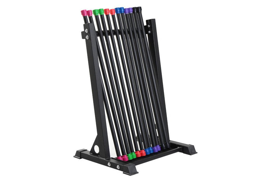 Warrior Aerobic Body Bar Storage Rack - Heavy Duty Fitness Equipment Organizer for Yoga, Pilates & Home Gym Workouts - Perfect for Studio, Garage & Home Exercise Space