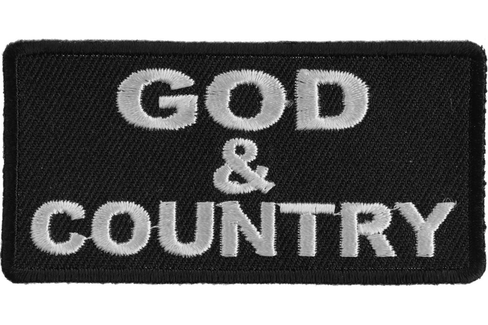 God and Country Embroidered Patch - Patriotic Military & Veteran Apparel Accessory for Hats, Jackets, Backpacks & Uniforms