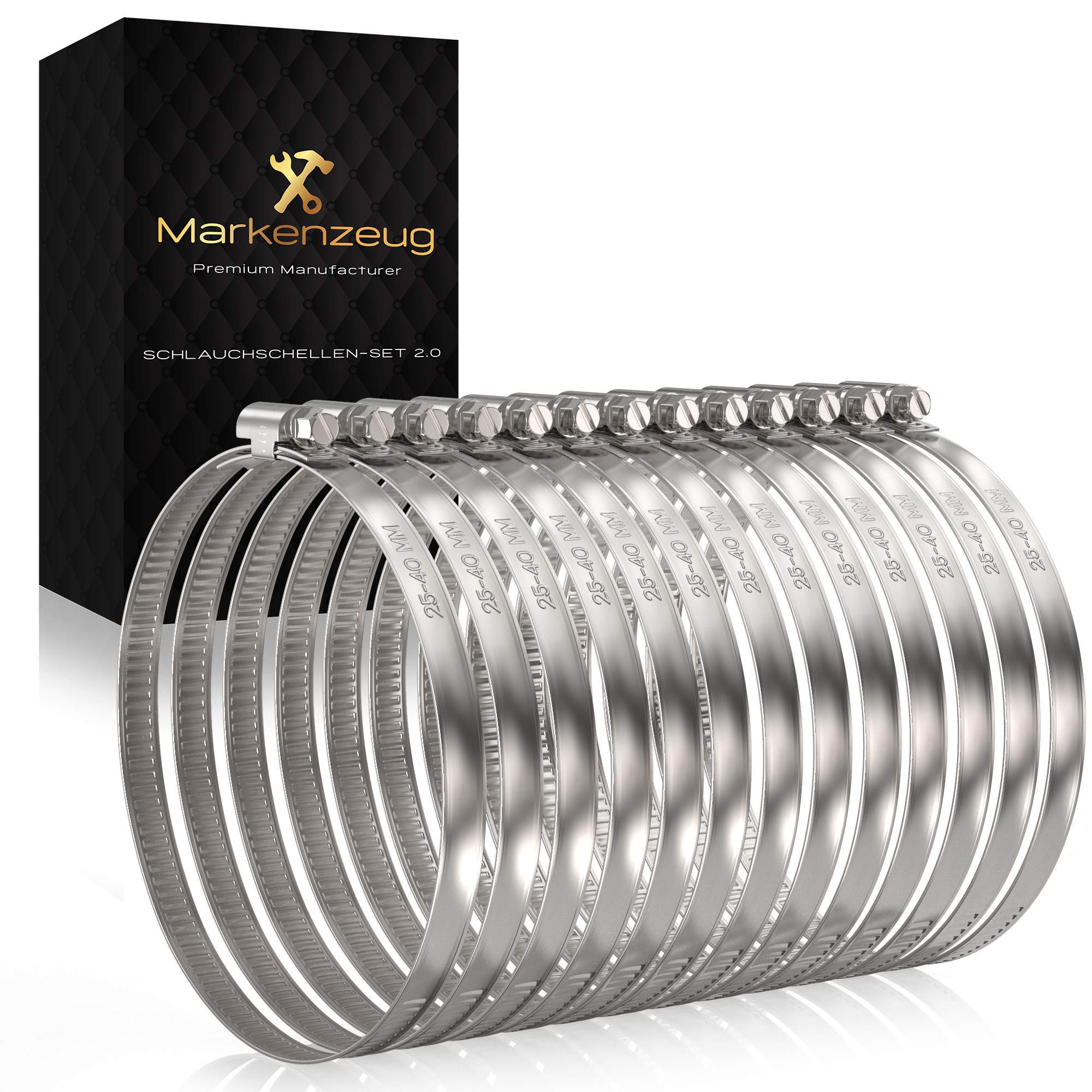 Premium Stainless Steel Hose Clamp Set - 13 Pcs Rustproof Hose Clamps for Washing Machine, Pool, Car & Plumbing - Heavy Duty Secure Fit for Water, Gas & Automotive Applications