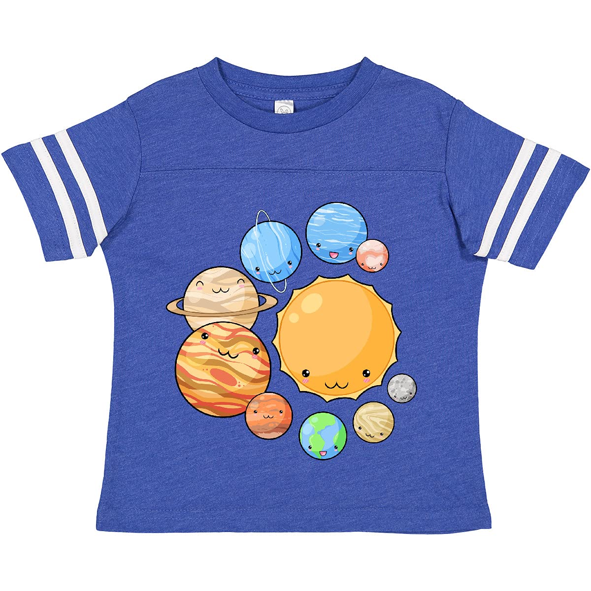 Inktastic Cute Sun and Planets Toddler T-Shirt - Space Themed Kids Tee for Boys & Girls - Soft Cotton Astronaut Shirt for Playdates & Preschool