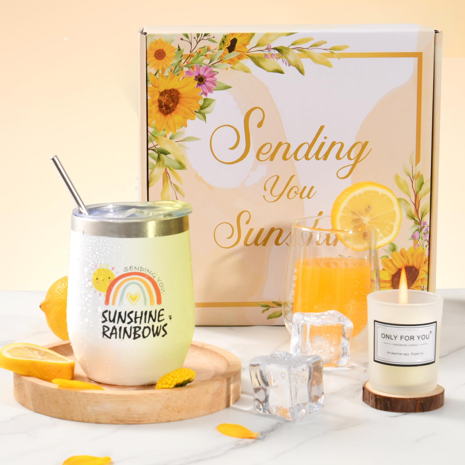 Sunflower Gift Basket for Mom - Birthday, Christmas & Self Care Gifts for Women | Unique Present for Mom, Sister & Friends | Perfect for Home Decor, Spa Day & Special Occasions