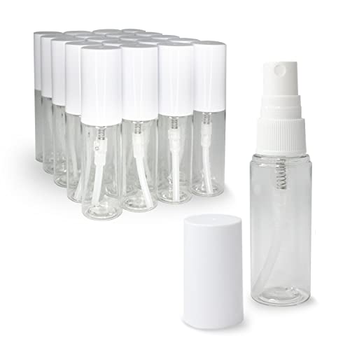 MHO Clear Refillable Spray Bottles - BPA Free & Paraben Free - 1.2 fl oz (35mL) Set of 20 - Perfect for Travel, Home Cleaning, Beauty & DIY Projects