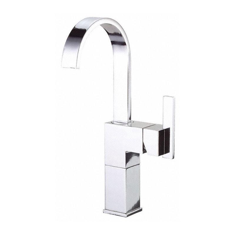Danze Sirius Chrome Single Handle Vessel Sink Faucet with Grid Drain - Modern Bathroom Vanity Sink Faucet for Bathroom & Powder Room Upgrade