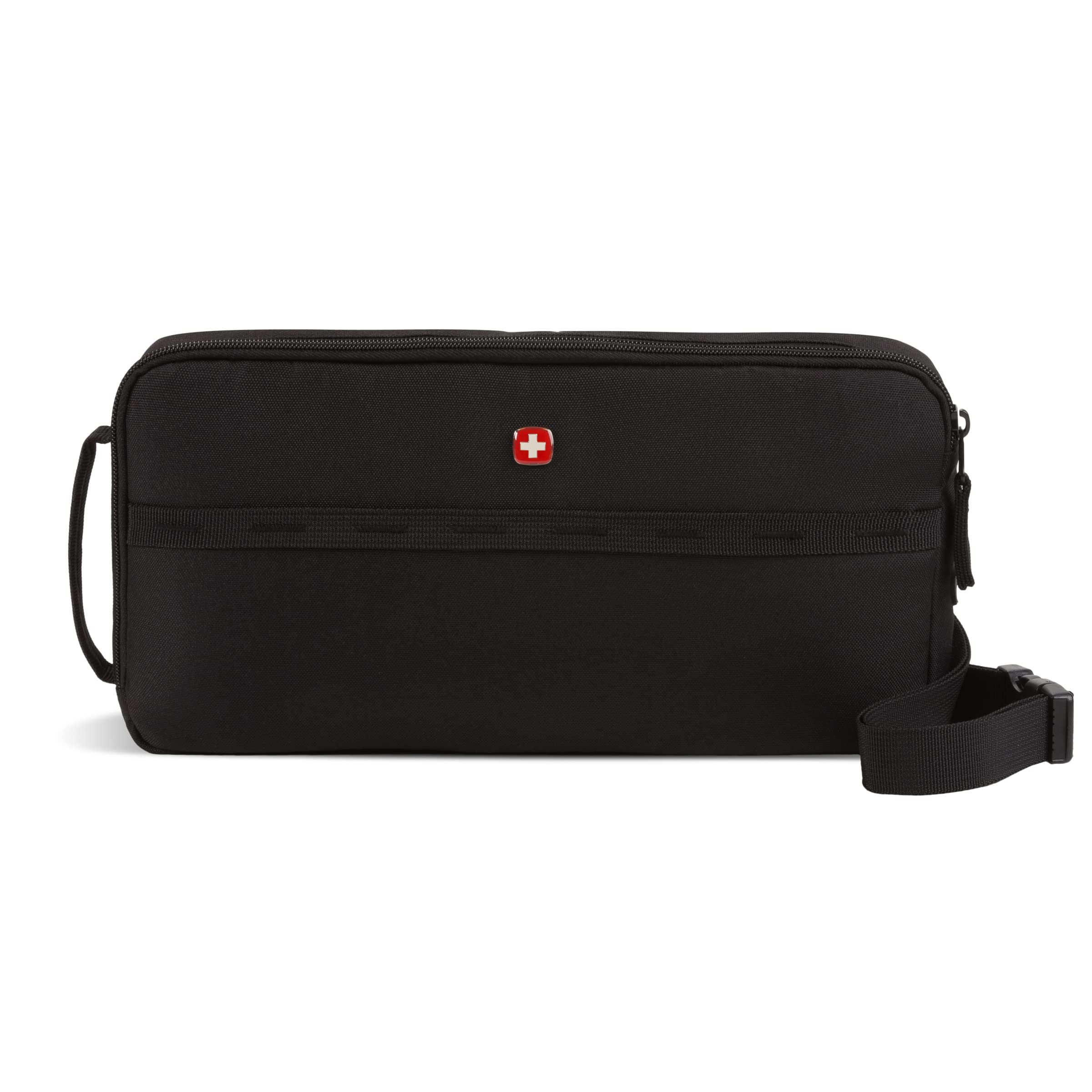 SwissGear 3331 Premium Pet Carrier Sling - Adjustable Waist Pack for Small Dogs & Cats (Black) - Hands-Free Walking, Hiking & Travel Accessory