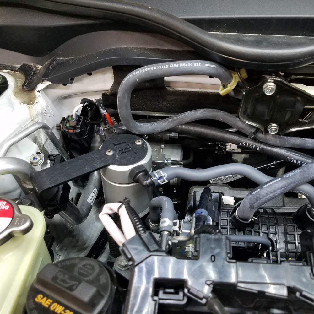JLT Performance 3.0 Oil Separator 3102P-C for 2016-2019 Honda Civic EX/SI 1.5T - Passenger Side Clear Anodized Catch Can - Improve Engine Performance & Reduce Carbon Buildup - Perfect for Daily Driving & Performance Tuning