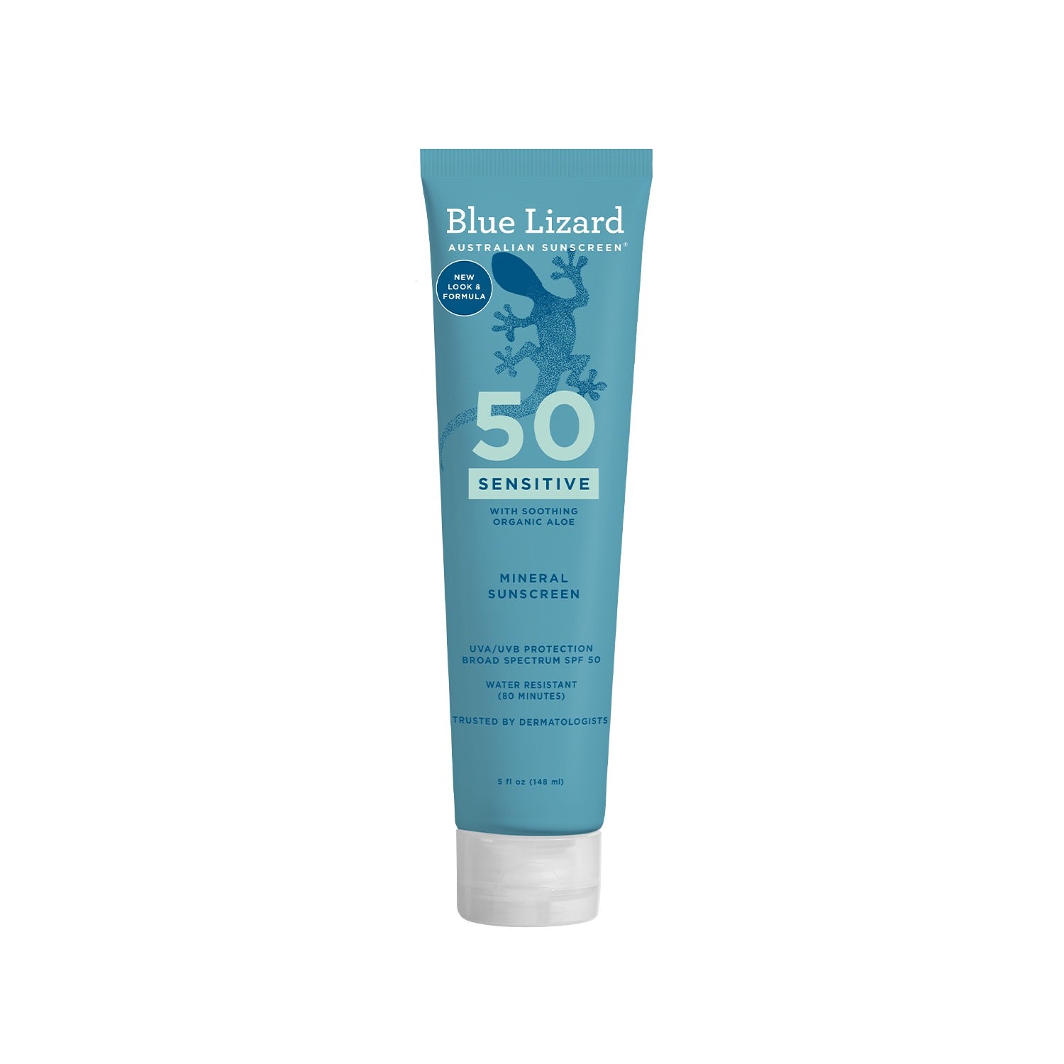 Blue Lizard Sensitive Mineral Sunscreen SPF 50 - Fragrance-Free & Water-Resistant for Face & Body - Ideal for Sensitive Skin, Outdoor Activities & Beach Days