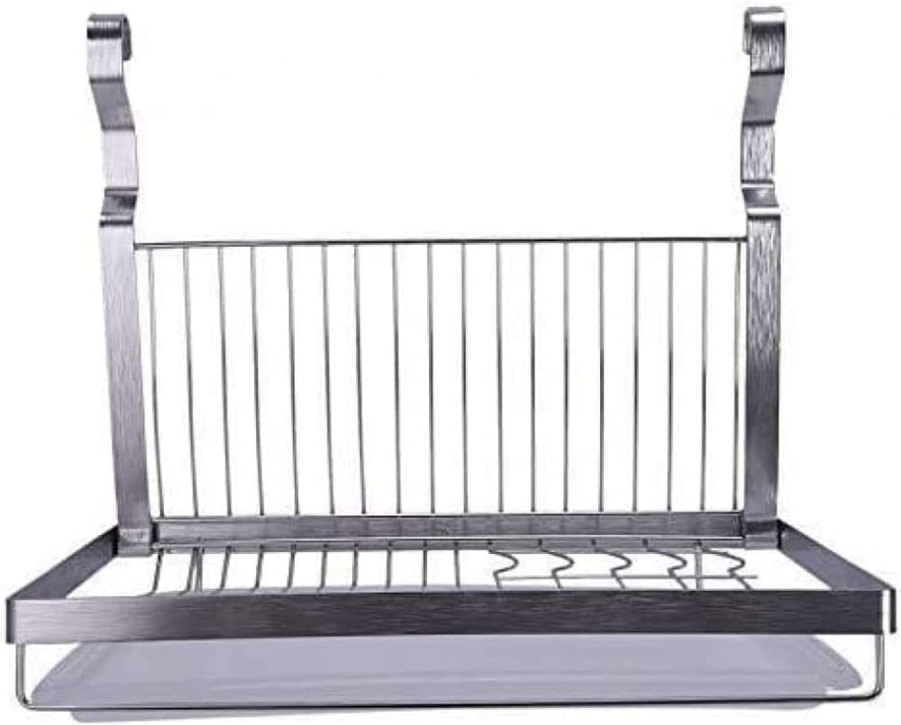 HYLUS Stainless Steel Folding Dish Rack - Space Saving Kitchen Organizer for Plates, Bowls & Cutlery | Durable Hanging Draining Rack for Small Kitchens, RVs & Apartments