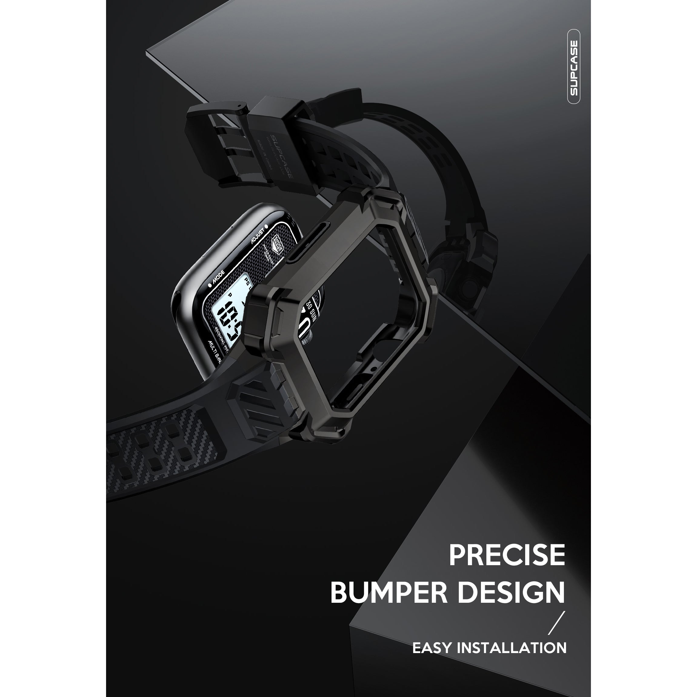 Apple Watch Unicorn Beetle PRO XT Rugged Metal Watch Band Case (44mm/45mm) - Gun Metal | Heavy Duty Protection for Outdoor Sports & Work | Compatible with Apple Watch Series 6/7/8/SE/Ultra