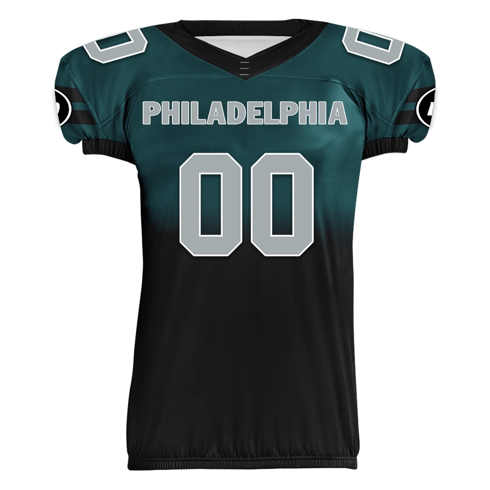 Custom Green Black Fade Philadelphia Eagles High Performance Football Jersey - FBJ06 D020252 - Official NFL Style for Fans & Players - Perfect for Game Day, Tailgating & Sports Events