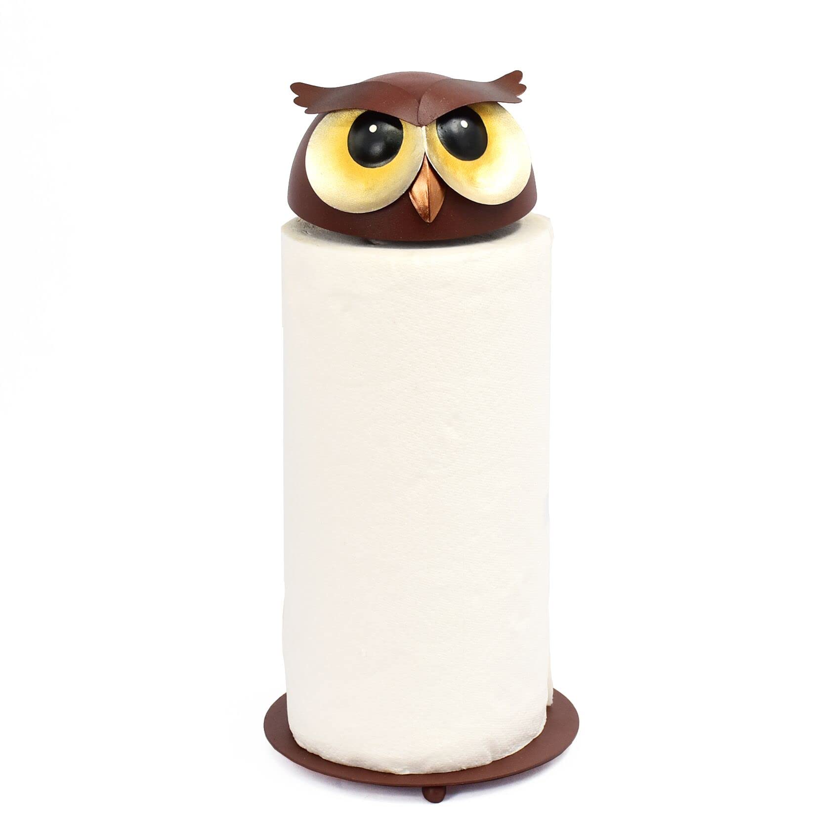 Metal Owl Paper Towel Holder - Unique Countertop Kitchen & Bathroom Towel Roll Stand - Perfect Gift for Cat & Dog Lovers - Ideal for Home, Dining, and Pet-Friendly Spaces