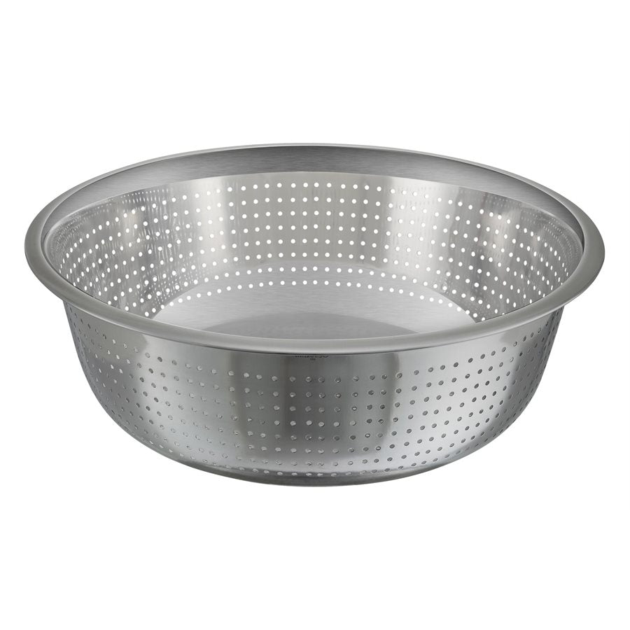 Winco 13-Inch Chinese Colander - Stainless Steel Strainer with Handles for Pasta, Vegetables & Noodles - Perfect for Kitchen, Restaurant & Food Prep Use