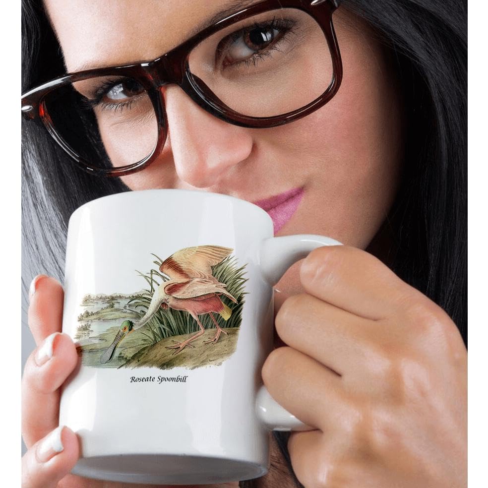 3D Rose 15oz Coffee Mug - Roseate Spoonbird by John James Audubon | Funny Gift for Coffee Lovers | Perfect for Home, Office & Gifts