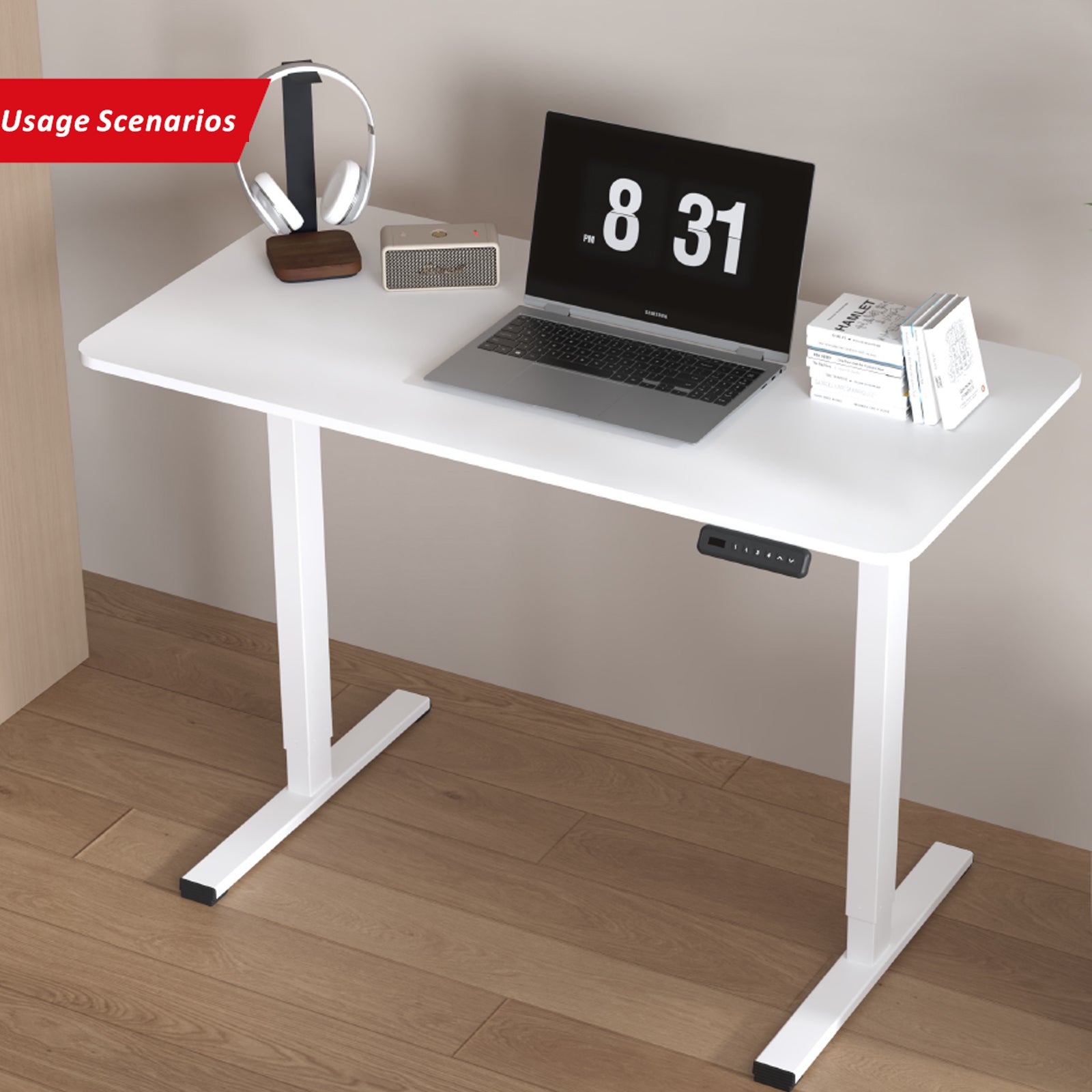 PanTech Adjustable Height Standing Desk - Single Motor Ergonomic Sit Stand Desk with 47