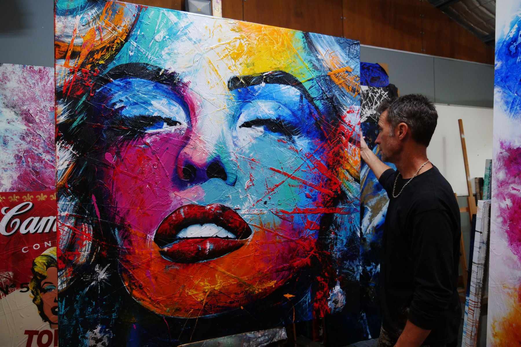 150cm x 150cm Marilyn Monroe Abstract Realism Textured Canvas Painting - Pop Art Home Decor for Living Room, Bedroom & Office Wall Art